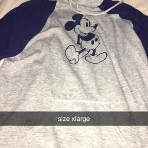 blue and grey mickey mouse sweatshirt